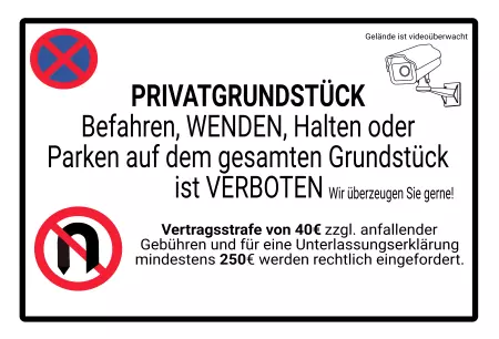 Warnschild Zutritt verbotenWarnung - Zutritt verboten Privatgrundstück Bild