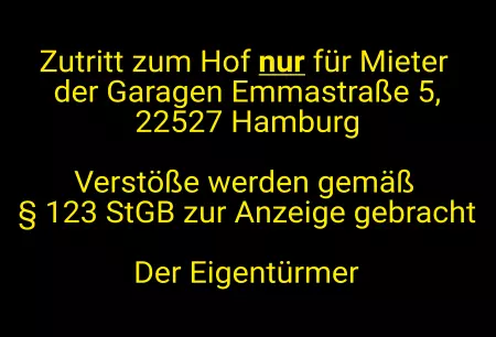 Warnschild Zutritt verbotenWarnung - Zutritt verboten Zutritt nur für Mieter Bild